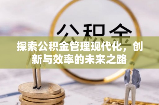 开封探索公积金管理现代化，创新与效率的未来之路
